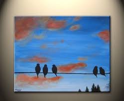 Two Birds On A Wire Painting Pin By Sarah Waymire Crone On Pinned For Others Stencil Wall Art Original Abstract Painting Birds