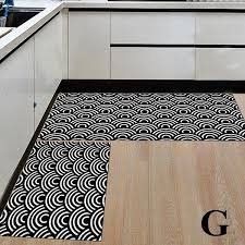 Hand painted canvas kitchen rugs and kitchen mats provide a plethora of possibilities when designing your kitchen space. 2pcs Set Creative Anti Slip Kitchen Rug Geometric Cartoon Style Floor Mat Washable Hallway Living Room Door Carpet Wish Geometric Kitchen Floor Area Rugs Entrance Door Mats