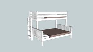 So if you have older kids that would need more space then this could be a good design for that situation as well. Bunk Bed Full Size Bed On Bottom With Twin On Top 3d Warehouse