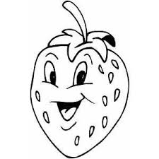 Happy Strawberry Coloring Page Cartoon Smile Coloring Pages Fruit Coloring Pages