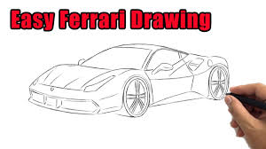 Once that is done you will also need to draw out the passenger side mirror too. How To Draw A Ferrari Outline Drawing Easy Step By Step Ferrari Sketch For Beginners To Follow Youtube