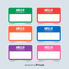 Colorful Name Tag Template Collection Free Vector Premium Vector Freepik Vector Label Template Stamp Tag Name Tag Templates Tag Template Name Tags