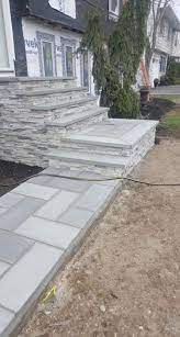 Start the first step just before the slope begins. Super Backyard Patio Diy Pavers Side Yards 37 Ideas Front Porch Steps Exterior Stairs Front Door Steps