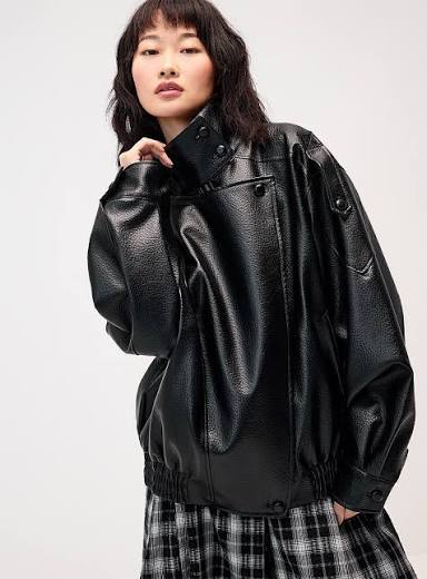 Oversize flaps faux-leather jacket | Twik | Women's Jackets and Vests Fall/ Winter 2019 | Simons