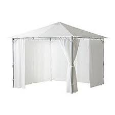 Ikea Karlso Gazebo With Curtains 300x300 Cm The Fabric Gives Excellent Protection Against The Sun S Uv Rays As It Has A Upf Gazebo Ikea Outdoor Flooring