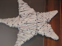 Stern Aus Gerolltem Zeitungspapier Basteln Mit Zeitungspapier Basteln Winter Weihnachten