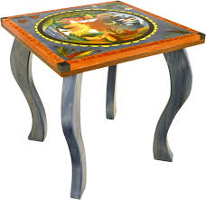 Large Square End Table End Tables Painted Dining Table Hand Painted Furniture