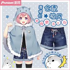 Free download high quality anime. Man Zong Anime Peripheral Two Dimensional Clothes Cute Hamster Warm Shawl Cloak Japanese Female Soft Cute Girl Cloak