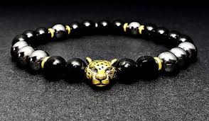 Mens Tiger Bracelet Mens Black Obsidian Hematite Gemstone Bead Bracelet Men S Gold Leopard Tig Bracelets For Men Black Beaded Bracelets Mens Beaded Bracelets