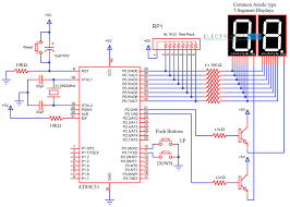 2 digit up down counter circuit using 7 segment displays