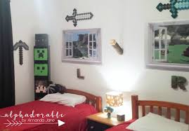 These designs will work in any house design and are great for adding. My Boy S Minecraft Inspired Bedroom Alphadorable Custom Nursery Art And Decor