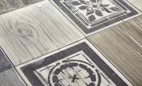 Sol Vinyle Home Comfort Carreau Ciment Bois Gris Bleu Rouleau 4 M Sol Vinyle Carreaux Ciment Bois Gris
