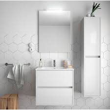 This buying guide will help you understand the standard bath vanity light if you're remodeling your bathroom or refreshing your light fixtures, it's important to consider the best vanity light height for your space. Bathroom Furniture Unit 600 Mm White Wall Hung With Basin And Tall Cabinet