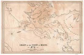 Campobello Island Area 1837 Old Map Reprint Maine 1837