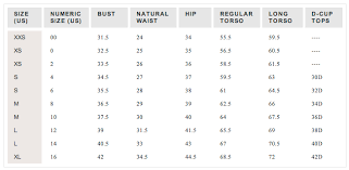 my size charts j crew size charts