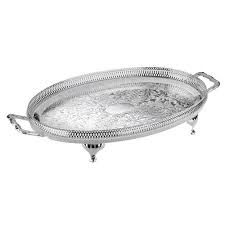 Queen Anne Gallery Serving Tray Silver Serving Trays Tray Coffee Table Tray