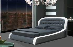 white black leatherette modern bed w button tufted headboard bedroom furniture design bed design modern bed furniture design