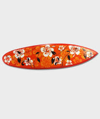 Une solution idéale pour supporter vos objets déco ou vos ustensiles de cuisine par exemple. Planche De Surf Hibiscus Blanc Sur Fond Orange Deco Fait Main De 60cm En Bois