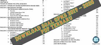 Download Soal Cpns 2019 2020 Pdf Terbaru Tiu Tkp Dan Twk Skd Lengkap Jawaban Dan Pembahasan Simulasi Cat Bangsal Sehat