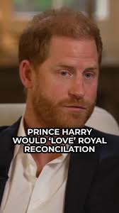 Prince Harry has admitted he would 'love' to reconcile with the Royal  Family. The Duke of Sussex told BBC News his father, King Charles, 'won't  speak' to him because of his battle