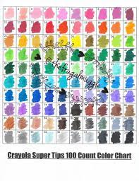 You have a box for the swatch of color itself, one to the. Crayola 100ct Super Tips Color Swatch Page Marker Swatches Crayola Markers Super Tips Crayola