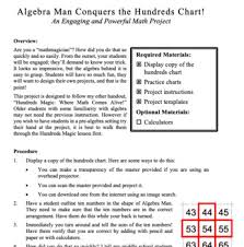 Algebra Man Conquers The Hundreds Chart