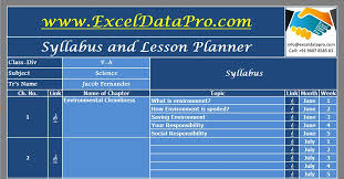 Download Syllabus And Lesson Planner Excel Template Exceldatapro Lesson Planner Lesson Planner Template Syllabus