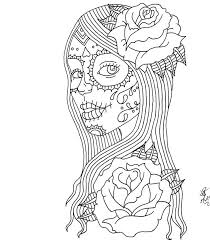 Day Of The Dead Girl By Itsanocean On Deviantart Skull Coloring Pages Mandala Coloring Pages Coloring Books