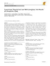 PDF) Laparoscopic Magenstrasse and Mill Gastroplasty. First Results of a  Prospective Study