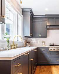Newport Brass On Instagram When Paired With Brass Cement Gray Is Anything But Foggy Simple Kitchen Design Award Winning Kitchen Design Grey Kitchen Designs