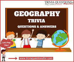 Find out more about certain countries, capitals, cities, regions, points of interests, and seas in the following geography trivia questions and answers.‍ Triviaquestionsfor Home Facebook