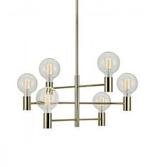 Suspension 6 Lumieres Ampoules Apparentes Capital Doree En Metal Suspensions Keria Luminaires Chandelier Lampe De Plafond Luminaire