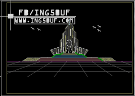 مخطط نصب تذكاري في حديقة عامة اوتوكاد Dwg