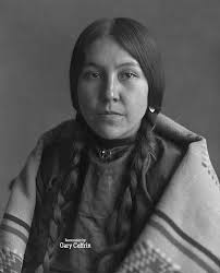 Mrs. Elizabeth Frazee Chienne-Yellowtail (Crow/French Canadian) and her  daughter, Mrs. Agnes Yellowtail-Deernose (Crow),