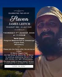 🛠️Celebrating the Life of Steven “Steveo” James Leitch🛠️ It is with deep  sadness — and great honour — that we announce the funeral service for  Steven James Leitch — a devoted son,