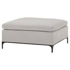 Kelly Hoppen Lauren Modern Classic Grey Upholstered Square Ottoman Modern Furniture Square Ottoman Furniture Design Modern