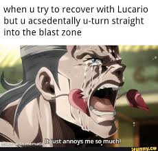 When U Try To Recover With Lucario But U Acsedentally U Turn Straight Into The Blast Zone Ifunny Jojo Bizarre Jojo Bizzare Adventure Jojo S Bizarre Adventure
