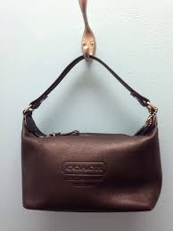 Coach Black And Brown Purse Coach Black Leather Baguette Small Purse