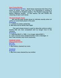 Changing an assertive sentence into the passive. Verb Tense Review The Importance Of Time