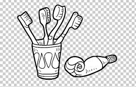 Toothbrush toothpaste dentistry, cups toothpaste, toothbrush and toothpaste in drinking glass png clipart. Toothbrush Toothpaste Tooth Brushing Coloring Book Png Clipart Arm Black And White Child Colgate Coloring Book