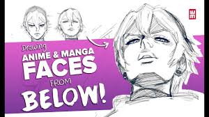 Head angles by kcsteiner on deviantart face angles. Drawing Anime Manga Faces Viewed From Below Hard Angles Youtube