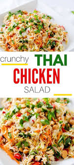 Thai Chicken Salad With Ginger Lime Dressing Karen Recettesdepoulet In 2020 Thai Chicken Salad Easy Chopped Salad Thai Chicken