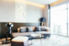 Blurry working space with defocused effect. Free Photo Abstract Blur Living Room Interior