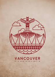 Vancouver Line Art Poster By Oriza Creativa Displate Poster Art Line Art Posters Art Prints