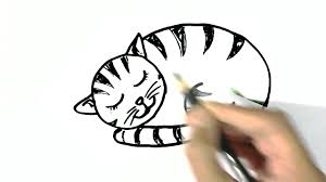 How To Draw Sleeping Cat In Easy Steps For Children Beginners Youtube How to draw a cute cartoon cat. how to draw sleeping cat in easy steps for children beginners
