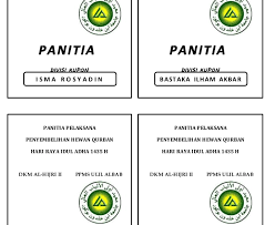Tentu hal ini akan memberikan kesan yang baik. Contoh Desain Name Tag Panitia 17 Agustus Rajasthan Board L