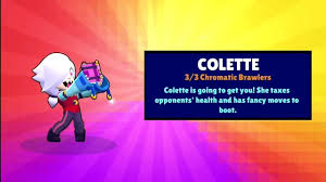 Colette is a chromatic brawler that can be unlocked as a brawl pass reward at tier 30 from season 3: Brawl Stars Colette Unlock Animation Youtube