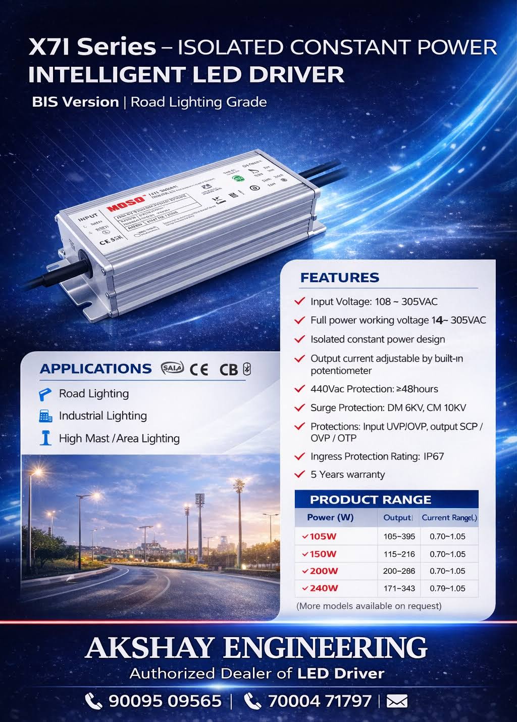X7I Series Isolated Constant Power Intelligent LED Driver product image