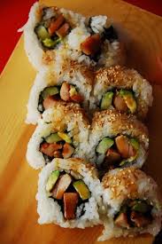 Teriyaki Chicken Roll Sushi Sushi Recipes Food Teriyaki Chicken Sushi