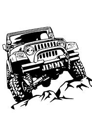 Black And White Jeep Wrangler Clipart Personalized Name Jeep Wrangler Wall Decal Art Decor Sticker Vinyl Jeep Wall Decal Jeep Decal Jeep Decor Wrangler Decal Jeep Jeep Decals Jeep Stickers Jeep Art